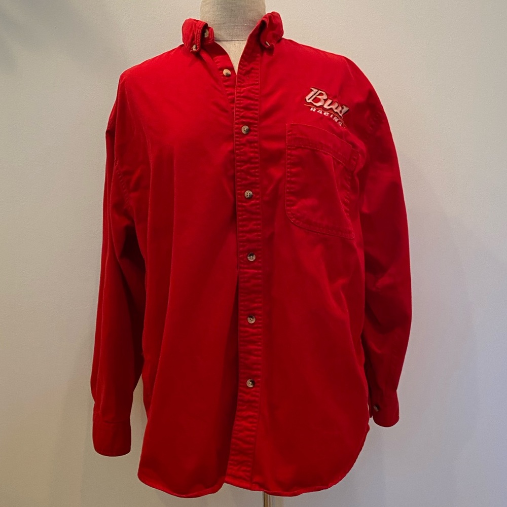 Vintage Winners Circle Mens Bud Racing Button Down Shirt Dale Earnhardt Jr /Rex